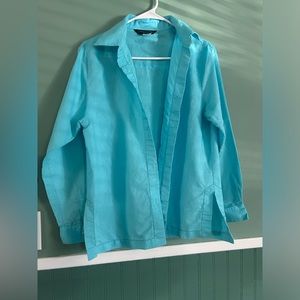 David n Petites Light blue womens button down